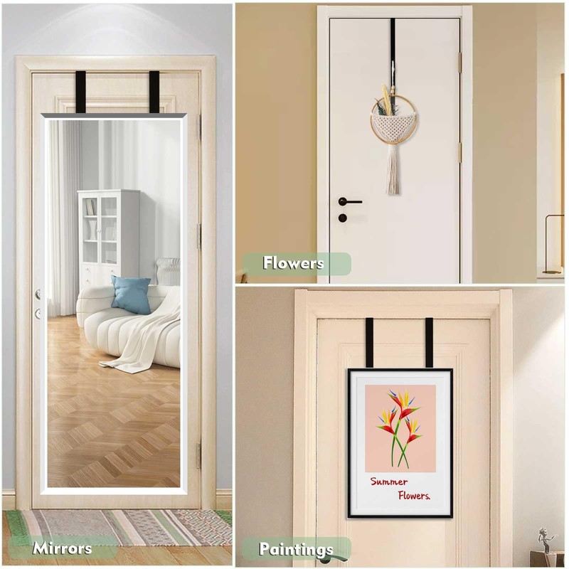 FWUNYVN 2 Pairs Over-The-Door Mirror Hanger, Adjustable Door Mirrors Hook