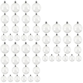 STOBOK 54pcs Clear DIY Christmas Balls Clear Fillable Christmas Balls Ornament for Christmas Tree Party Home Decorations