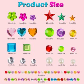 Gem Stickers, 3005 Pcs Rhinestone Stickers, Jewel Stickers Self Adhesive, Bling Acrylic Gems for Crafts, Stick on Gems & Pearls for Makeup, DIY, Eye, Nail, Muti Colors, Shapes, Sizes