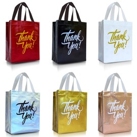 Nush Nush Thank You Bags with Handles, Set of 30 Mix Color Thank You Gift Bags Bulk Medium Size - Perfect for Party Favors, Return Gifts for Birthday Party, Giveaways for Events - 8W x 4D x 10H Size