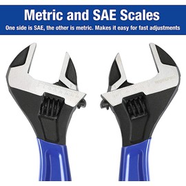 WORKPRO 2-piece Adjustable Wrench Set 6-Inch & 10-Inch Wrenches Metric & SAE