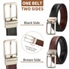 LCG LUCHENGYI Men's Reversible Leather Belts 1 Pack, Casual Two
