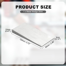 PATIKIL Metal Wedge, 4.8x2.4x0.5 Inch Carbon Steel Wedge Shims Triangle Flange Beveled Washers Strong Durable for Pipe Fitting Welding Tool Factory Lathe Machine Tool, Silver Tone