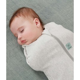 ergoPouch 1.0 TOG Cocoon Swaddle, 6-12 Months – Grey Marle Print – Organic Cotton Swaddle & Sleeping Bag in One – Arms In/Out – Easy-to-Use Two-Way Zipper – Designed for Safety & Comfort