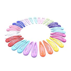 Art&Beauty 15 Pairs Colorful Assorted Color Glossy Snap Prong Clips Bendy Hair Clips Barrettes for Ladies Girls Women Adults Hair Bows