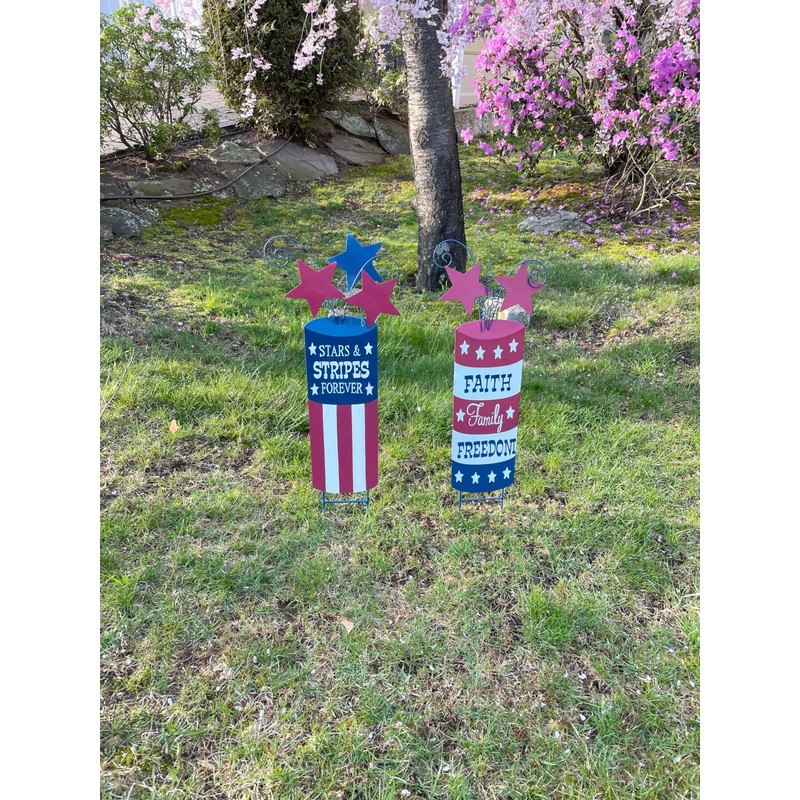 Worth Imports 32" Metal July 4th Patriotic Firecracker Stars, Set