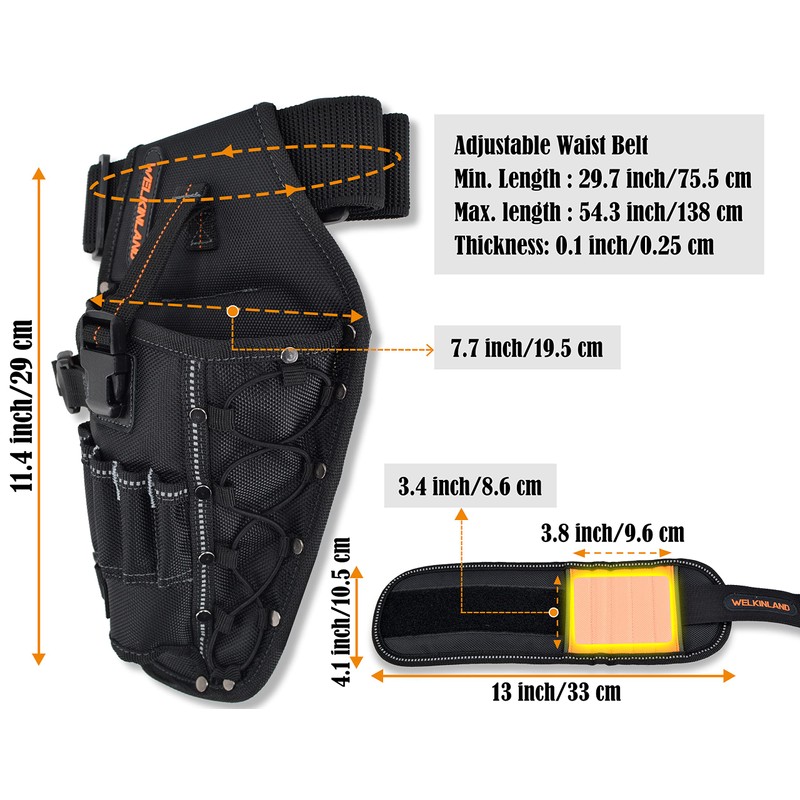 3-In1 Drill Holster Set w/Strong Magnetic Wristband & Solid 2