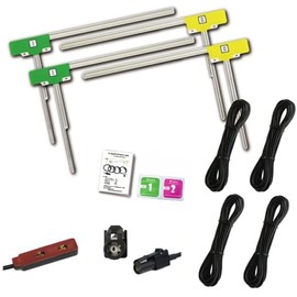 G13 Carrozzeria High Sensitivity F AVIC-ZH0077 HF201 Full Seg L-Shaped Film Antenna General Purpose Compatible Product 4 Piece Cord Set of 4 Replacement Terrestrial Digital c