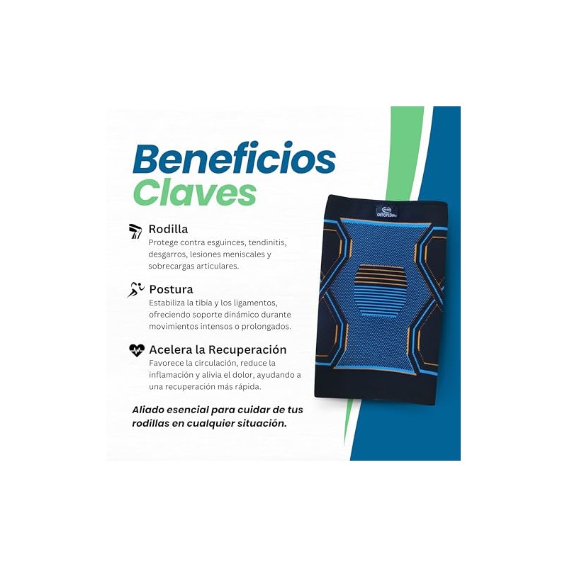 HYRS Rodillera Elástica Antideslizante Compresión Ejercicio Unisex Azul TCH