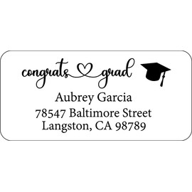 Atelier Elegance Custom Labels, Congrats Grad, Any Name, Any Address