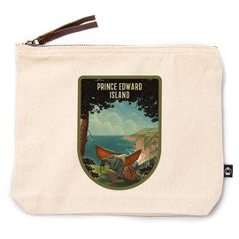 Lantern Press Prince Edward Island, Today's Office, Coastal Series, Hammock on Beach, 100% Cotton Zipper Pouch, Travel Accessory, Go Bag