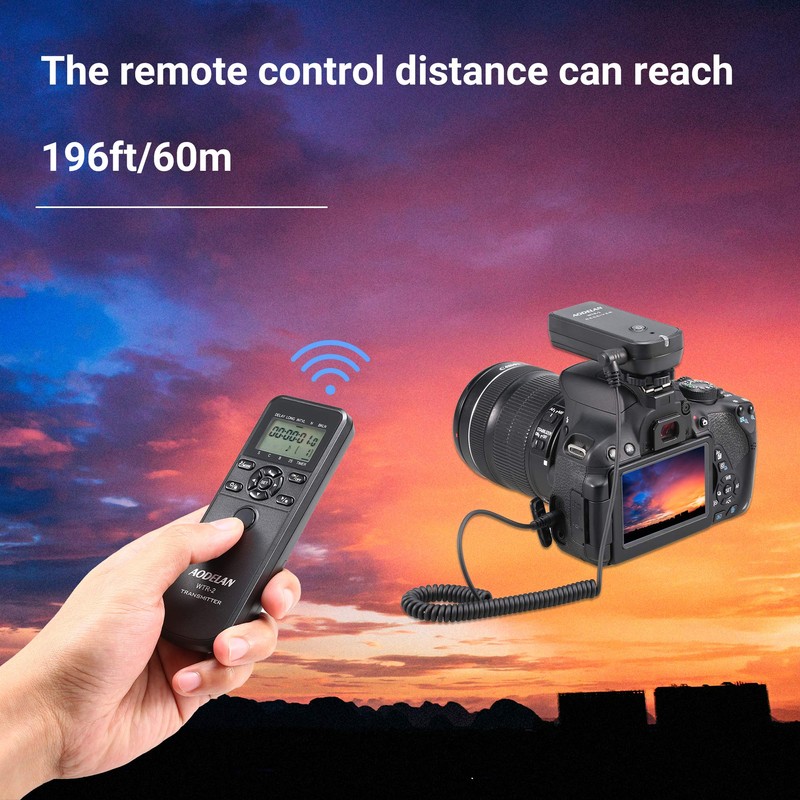 AODELAN Timer Remote Controller for Canon EOS R,RP,80D,77D,70D,250D,200D,7D series,5D series,T7,T6i,T5i,SX70