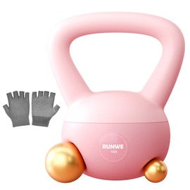 Soft Kettlebell 15 lb Pink - Anti Slip Handle Kettlebell Weights Home Workout Sand Kettlebells for Women Men or Children