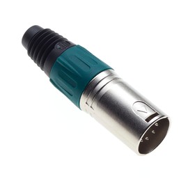 Keple 5 Pole XLR Plug, Green - Male Audio Mic Microphone DMX Plug Jack Plug, Nicked-Plated Adapter, Metal Construction Connector With Plastic Housing