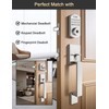 Tinewa Square Satin Nickel Door Handleset with Lever, Upgrated Entry