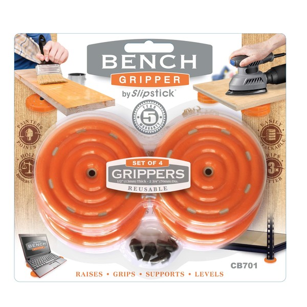 Slipstick CB701 3" Bench Universal Work Grippers, 4 Pack, Orange