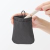MUJI Wrinkle Nylon One-Handed Flat Pouch - Dark Gray S