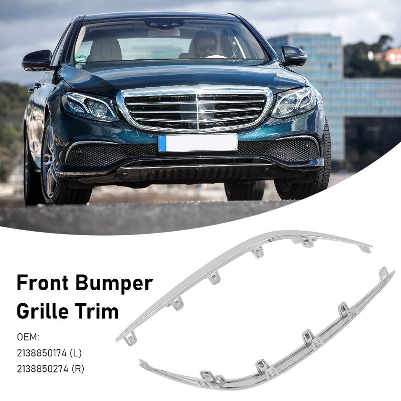 2Pcs Front Bumper Grille Trim 2138850174 Replacement for Benz E‑Class