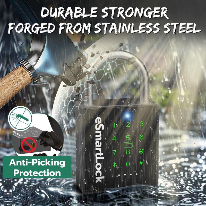 Dhiedas New Smart Padlock with Key, Heavy Duty Combination Padlock,