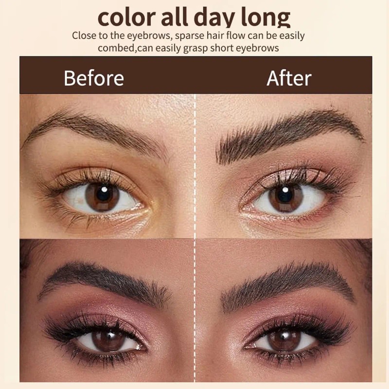 Tinte De Cejas Doble + Gel De Peinado De Larga