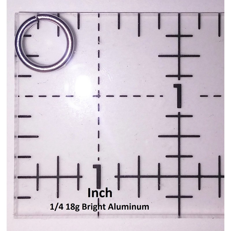 Black Anodized Aluminum Jump Rings 250 1/4 18g Saw Cut