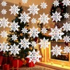 18 Adornos de Copos de Nieve Blancos de Navidad de