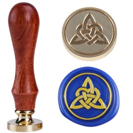 Wax Seal Stamp Celtic Knot Heart Sealing Wax Stamps,25mm Vintage Brass Head Ice Stamp Wedding Stamps for Cards Envelopes Invitations Snail Mails Good Ideas for Wife/Lovers (Triquetera)