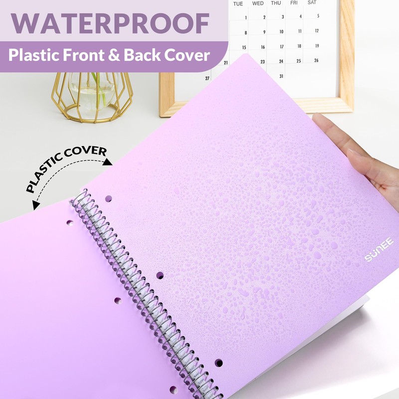 SUNEE 5 Subject Notebook College Ruled - 400 Pages, 9"x11",