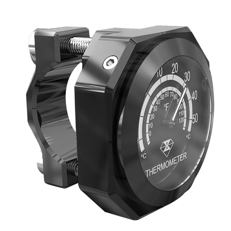 Baceyong Motorcycle Handlebar Thermometer Gauge Luminous Alloy Temperature Gauge Waterproof