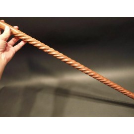 Antique Vintage Antique Brass Style  Wooden Victorian Spiral Carved Walking Stick Cane