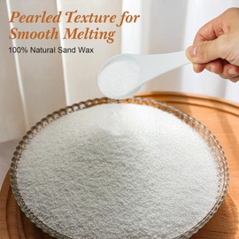 YODOOLTLY 26Oz Snow Pearled Candle Wax,Scented DIY Candle Sand Making Kits with Natural Refillable Wax Beads,50PCS Wicks, 2 Centering Devices, 1PCS 15g Spoon（Lavender