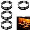 Bamily 4Pcs Crumpet Rings, 8.5cm Crumpets Cooking Rings Non Stick