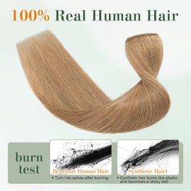 Benehair One Piece Clip in Hair Extensions Human Hair Strawberry Blonde Hair Extensions Clip in Human Hair 12inch 3/4 Full Head Straight Remy Human Hair 5 Clips Real Hair Extensions for Women