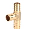 2pcs 3/4in Tee Thread Hose Brass Pipe T Fitting Barb