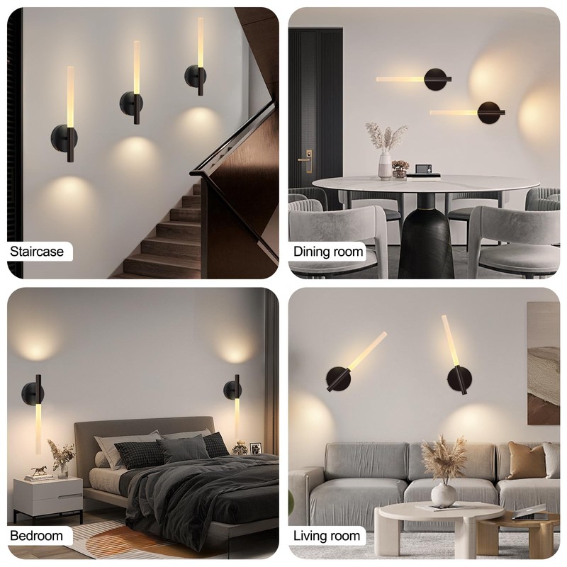 Battery Operated Wall Sconces Set of Two with Remote Control,