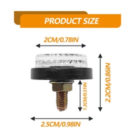 Icyhaws 6PCS Motorcycle Reflectors License Plate Bolts and Nuts M5 Car Tag Screw Universal Motorcycle Bicycle Car Accessory Round Reflectors (Gray)