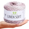 MeriWoolArt® Linen Soft Yarn - Premium Natural Yarn for Knitting & Crocheting, 100 g Linen Yarn Cotton Viscose Blend, Breathable, Soft & Environmentally Friendly, Ideal for Clothing, Clothes, DIY 7405