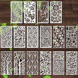 Pack of 16 Plastic Drawing Stencils, Children's Creative Drawing Stencils, Alphabet Stencils for Painting Sketching, for Scrapbooking, Drawing, Wood Burning, Drawing Stencils