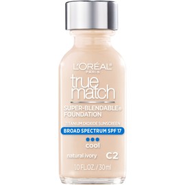 L’Oréal Paris Makeup True Match Super-Blendable Liquid Foundation, Natural Ivory C2, 1 Fl Oz (1 Count)