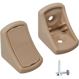 (Pack of 20 pcs) Beige Shelf Brackets 0.94" x 0.94" x 0.78" (24 x 24 x 20 mm), Furniture Corner Joints, 90 Degree Plastic Corner Brace Joint, Right Angle, Screws Included (20, Beige)