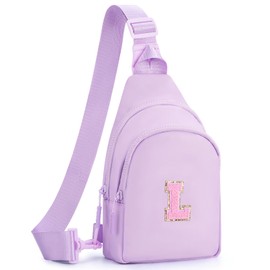 Fystdtote Birthday Gift for 5 6 7 8 9 10 11 12 13 14 15 16 Year Old Girls Fanny Pack Crossbody Bags for Women,Cute Trendy Stuff - Lavender,L