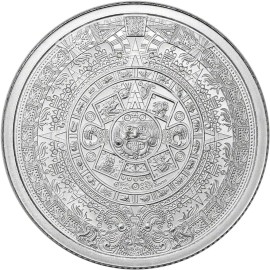 Pure Silver .999 Bullion - Mexico Aztec Calendar Mayan-  1/4 oz round coin
