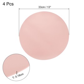 uxcell 4 Pcs Faux Leather Placemats for Dinner Table, PU Leather Round Table Mats Placemats Heat Resistant Waterproof Oil Proof Kitchen Placemats (Pink)