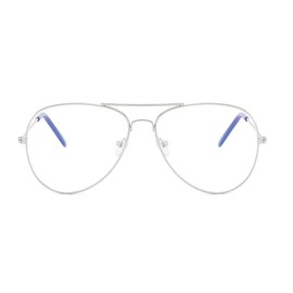 Lairesen Classic Myopia Distance Glasses Metal Frame Clear Lens Myopia Glasses for Men Women, silver