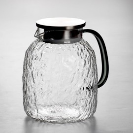 High borosilicate glass kettle, can hold both ice water and boiling water, suitable for household or restaurant use, glass kettle, transparent glass bottle, full cup capacity 1800ml,