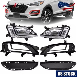 Unbranded For 2019 2021 Hyundai Tucson LED Daytime Running Lights Bumper DRL Fog Lamps Set