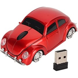 Luqeeg Ratón Inalámbrico, 2.4GHZ 1600DPI Ratones ópticos Inalámbricos con Receptor USB, Ratón Inalámbrico con Forma de Automóvil Estilo Automóvil