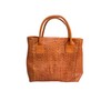 Large Woven Leather Tote Handbag, Tan Brown, Handcrafted Basket Weave