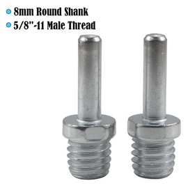 JUNLIXN 2 Pcs 5/8"-11 Male Thread to 8mm Mandrel Drill Adapter, 5/8”-11 UNC Thread to 8mm Shank for Use with Drills, Drill Press and Die Grinders