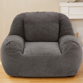 Homguava Bean Bag Chair Sherpa Bean Bag Lazy Sofa Beanbag Chairs for Adults with High Density Foam Filling Modern Accent Chairs Comfy Chairs for Living Room, Bedrooms